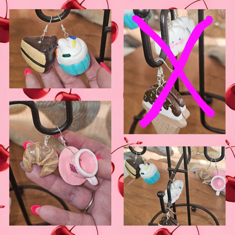 Charming Dessert-Themed Earrings Set